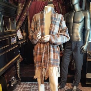 Saltwater LUXE Plaid Sweater with Fringe